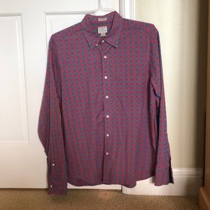 Men’s Red and Blue Checkered JCrew Button-Down